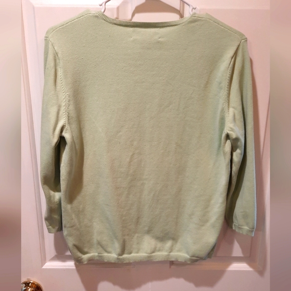 Lauren Ralph Lauren size MP Mint Green 3/4 Sleeve Cardigan - Picture 4 of 8